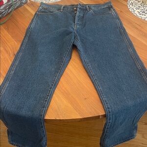 RVCA Blue Button-Fly Denim